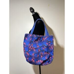 VINTAGE Playboy EUC Royal Blue Pink Bunny Large Canvas Tote Bag Purse Carryall